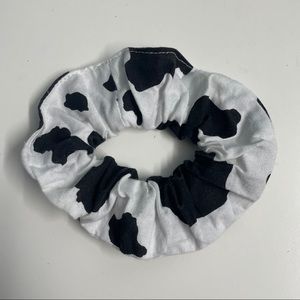 Cow print hair scrunchie accessory hand made DIY